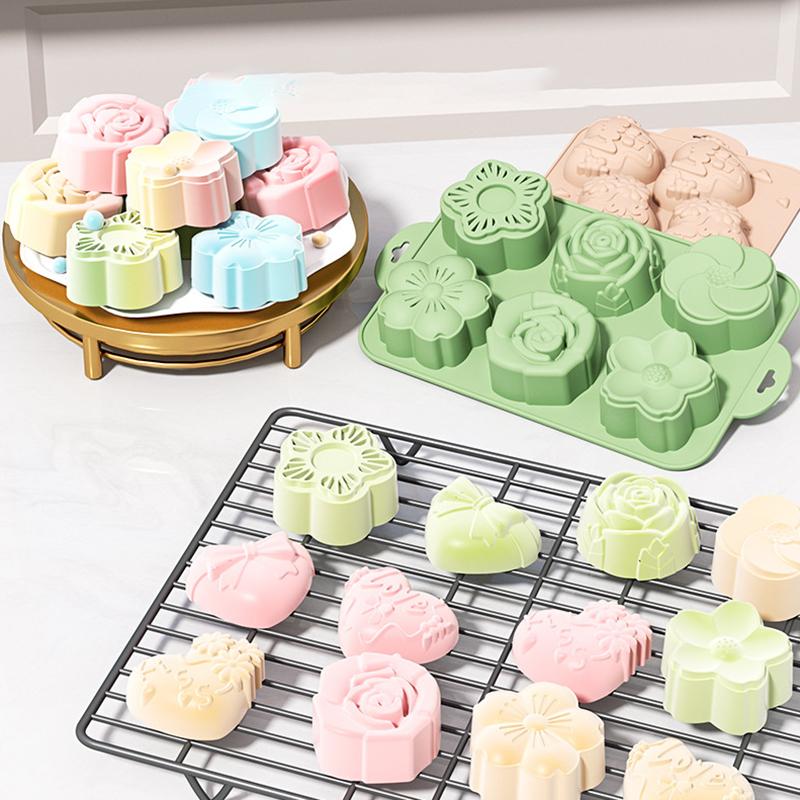 Bath Bomb Mold - قالب سيليكون على شكل زهرة، 6