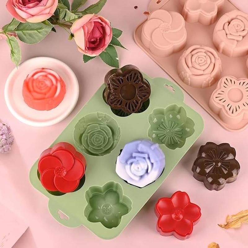 قوالب خبز بأشكال زهور مختلفة،  - مراجعة Bath Bomb Mold وسعره